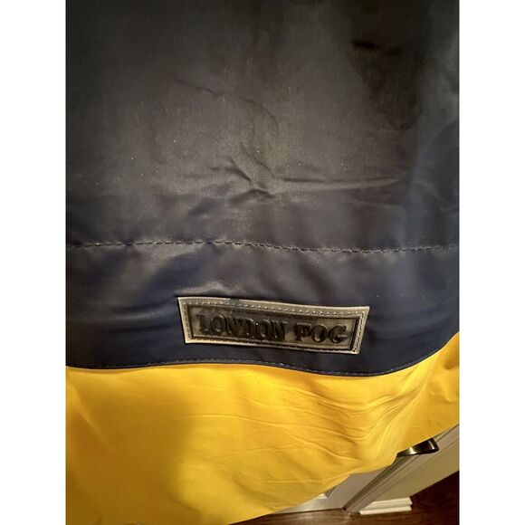 London Fog Yellow/Green/Blue Rain Jacket with Pockets Size M Rain Coat - Picture 3 of 6